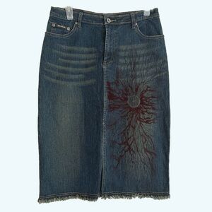 Vintage 90s Hollywood jeans pencil skirt